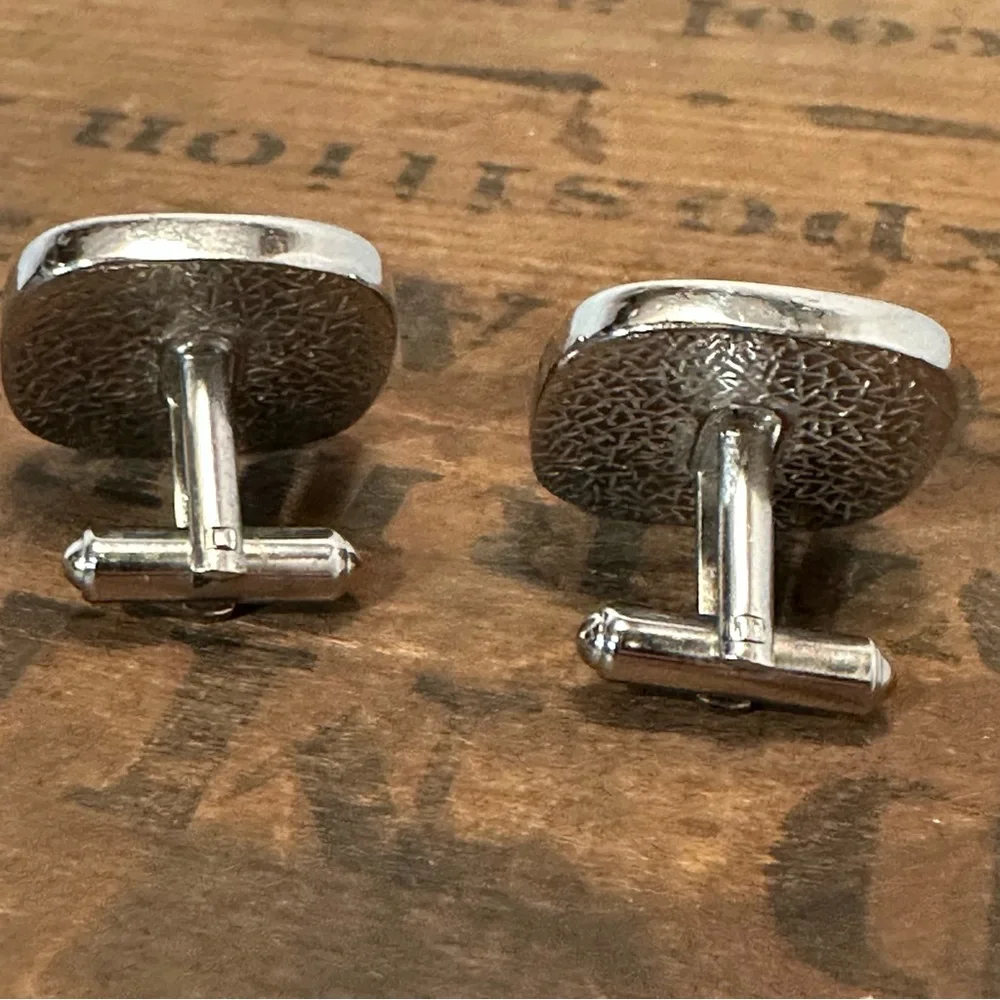 Hickok Pink Enamel Silver Toned Donkey Cufflinks Vintage